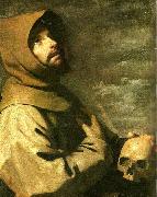 Francisco de Zurbaran st. francis meditating Spain oil painting artist